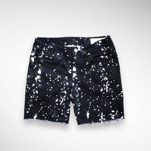 Two By Vince Camuto Black Denim White Bleach Spot Paint Splatter Cutoff Shorts